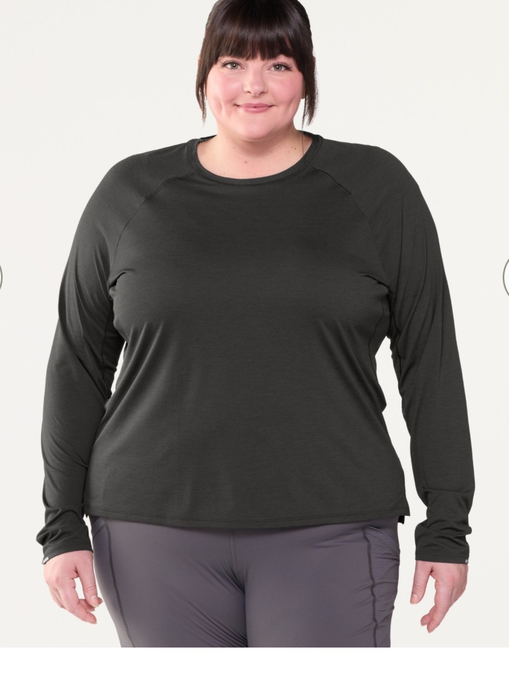 REI Swiftland Long-Sleeve Running T-Shirt - Women's 3X black (charcoal)